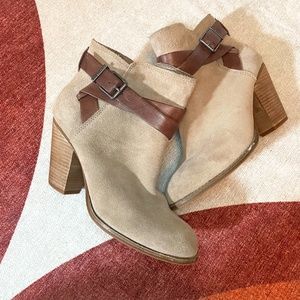Neutral Booties with Leather Detail